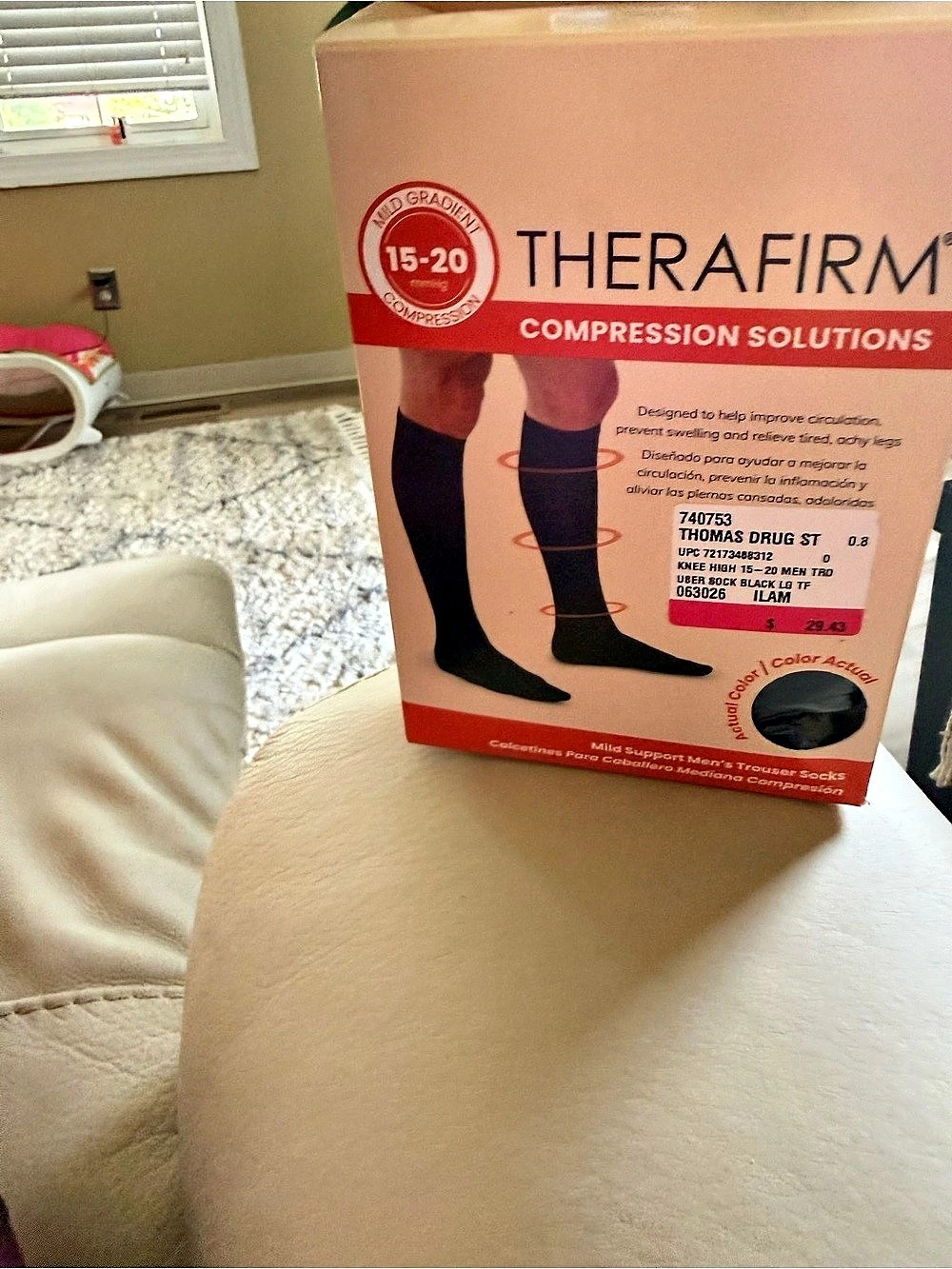 Therafirm 15-20 mmHg Compression Stockings Compression Stockings Black Large NWT